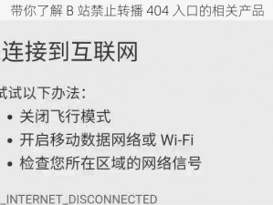 带你了解 B 站禁止转播 404 入口的相关产品