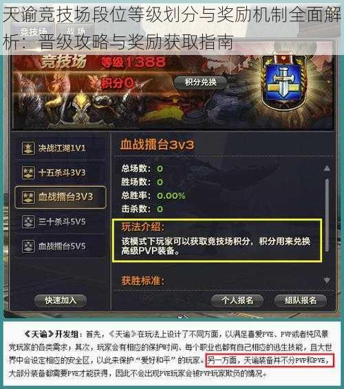 天谕竞技场段位等级划分与奖励机制全面解析：晋级攻略与奖励获取指南