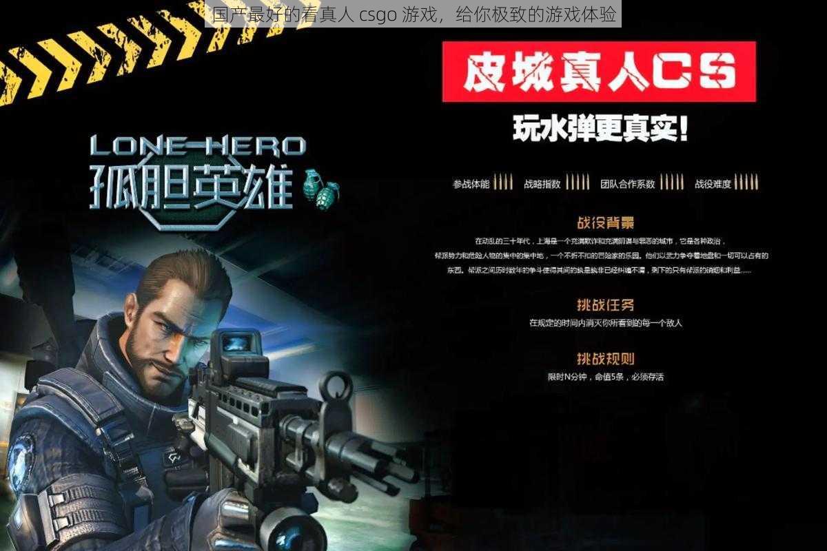 国产最好的看真人 csgo 游戏，给你极致的游戏体验