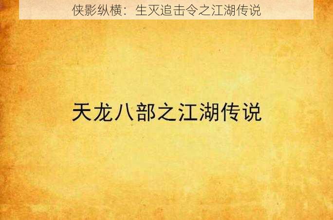 侠影纵横：生灭追击令之江湖传说