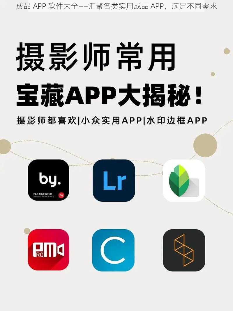 成品 APP 软件大全——汇聚各类实用成品 APP，满足不同需求