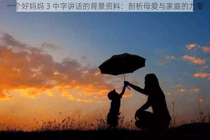 一个好妈妈 3 中字讲话的背景资料：剖析母爱与家庭的力量