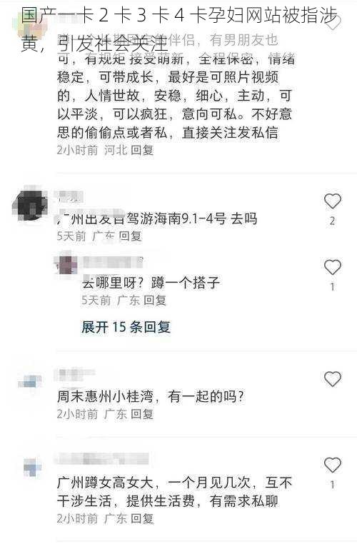 国产一卡 2 卡 3 卡 4 卡孕妇网站被指涉黄，引发社会关注